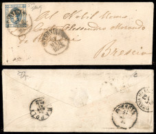 Antichi Stati Italiani - Napoli - Province Napoletane - Portici (P.ti 6) - 15 Cent (12 - Regno) Su Bustina Per Brescia D - Otros & Sin Clasificación