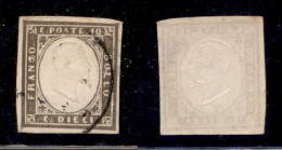 Antichi Stati Italiani - Sardegna - 1861 - 10 Cent (14Ca - Grigio Oliva Scuro) Usato (200) - Other & Unclassified