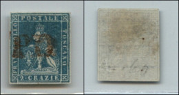 Antichi Stati Italiani - Toscana - 1851 - PD (rosso) - 2 Crazie (5) Usato (275) - Sonstige & Ohne Zuordnung