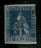 Antichi Stati Italiani - Toscana - 1851 - 6 Crazie (7c) Usato Con Invisibile Tratto A Penna - Otros & Sin Clasificación