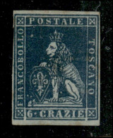 Antichi Stati Italiani - Toscana - 1851 - 6 Crazie (7c) Usato Con Invisibile Annullo (croce) A Penna - Altri & Non Classificati