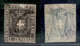 Antichi Stati Italiani - Toscana - 1860 - 1 Cent (17) Usato - Assottigliato In Alto (1.500) - Autres & Non Classés