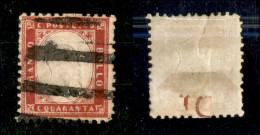 Antichi Stati Italiani - Toscana - Sbarre Di Arezzo (P.ti R2) - 40 Cent (3 - Regno) - Piccolo Strappo In Basso Sulla N - Other & Unclassified