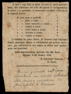 Antichi Stati Italiani - Toscana - Firenze 22 Ottobre 1852 - Ritaglio Di Giornale Con Annuncio Delle RR Poste Sulla Vend - Andere & Zonder Classificatie