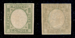 Regno - Province Napoletane - 1861 - 5 Cent (1c) Con Doppia Effigie - Gomma Originale (praticamente Integra) - Altri & Non Classificati