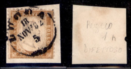Regno - Vittorio Emanuele II - 1862 - 10 Cent (1) Usato Su Frammento - Lucca 18.11.62 - Ritagliato Nel Disegno Con Le Fo - Autres & Non Classés