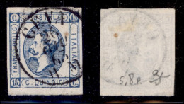 Regno - Vittorio Emanuele II - Ceva 26.6.63 Su 15 Cent (13d) Con Linea Continua Sotto Q - Autres & Non Classés