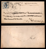 Regno - Vittorio Emanuele II - Montevarchi (P.ti 3) - 15 Cent (13) - Bustina Per Firenze Del 23.7.63 - Other & Unclassified