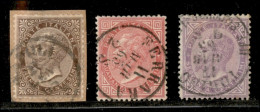 Regno - Vittorio Emanuele II - 1863 - De La Rue (L19/L21) - 3 Diversi - Usati (210) - Andere & Zonder Classificatie