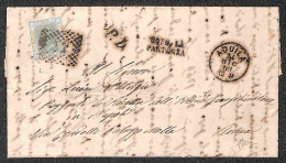 Regno - Vittorio Emanuele II - Lettera Da Aquila Per Roma Del 24 Dic. 69  Con Bollo P.D. Affrancata Con 20 Cent Tiratura - Autres & Non Classés