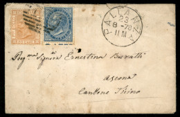 Regno - Vittorio Emanuele II - Lettera Per La Svizzera Con 10 Cent + 20 Cent (27 + 28) Con Annullo Numerale A Sbarre 118 - Autres & Non Classés