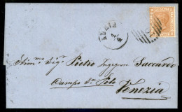 Regno - Vittorio Emanuele II - Lettera Con 20 Cent (28) Con Annullo Numerale A Sbarre 1001 Da Adria 1/4 Del 1879 A Venez - Autres & Non Classés