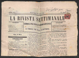 Regno - Vittorio Emanuele II - 2 Cent Su 2 Lire (34) - Su Intero Giornale  La Rivista Settimanale Del 23.3.1881 - Sonstige & Ohne Zuordnung
