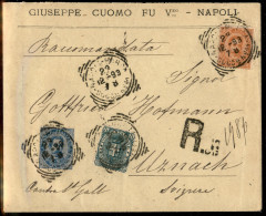 Regno - Umberto I - Busta Raccomandata Tricolore Affrancata Con 20 + 25 Cent Umberto I (39 + 40) + 5 Cent Stemma (44) Da - Sonstige & Ohne Zuordnung