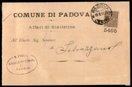 Regno - Vittorio Emanuele III - Lettera Stampato Affrancata Con 1 Cent Floreale (68) Bordo Di Foglio In Basso Con Numero - Other & Unclassified