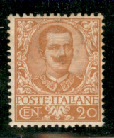 Regno - Vittorio Emanuele III - 1901 - 20 Cent Floreale (72) - Gomma Integra - Autres & Non Classés