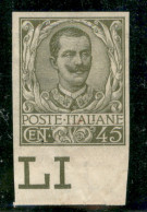 Regno - Vittorio Emanuele III - 1901 - 45 Cent Floreale (75g) - Non Dentellato - Bordo Di Foglio - Foro Di Spillo Sotto  - Sonstige & Ohne Zuordnung