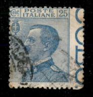 Regno - Vittorio Emanuele III - 1908 - 25 Cent Michetti (83 Varietà N) Usato - Dentellatura Spostata A Destra + Scritte  - Autres & Non Classés