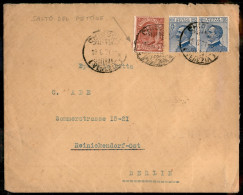 Regno - Vittorio Emanuele III - Coppia 25 Cent  (83) + 10 Cent  (82 Varietà) Su Lettera Per Berlino Da Chioggia Del 18.6 - Autres & Non Classés