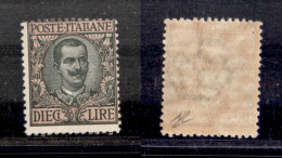 Regno - Vittorio Emanuele III - 1910 - 10 Lire Floreale (91) - Gomma Integra (275) - Autres & Non Classés