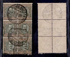 Regno - Vittorio Emanuele III - 1910 - 10 Lire Floreale (91) - Blocco Usato Di 6 - Sonstige & Ohne Zuordnung