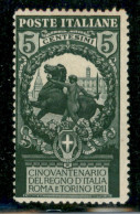 Regno - Vittorio Emanuele III - 1911 - 5 Cent Unità D'Italia (93a) - Dentellato 13 E 1/2 - Gomma Originale - Autres & Non Classés