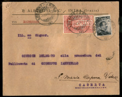 Regno - Vittorio Emanuele III - 15 Cent Michetti + 25 Cent Espressi (1) Su Lettera Per Caserta Annullati Locarno-Arona ( - Sonstige & Ohne Zuordnung