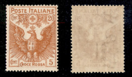 Regno - Vittorio Emanuele III - 1916 - 20 Cent + 5 Croce Rossa (105) - Gomma Originale (40) - Autres & Non Classés