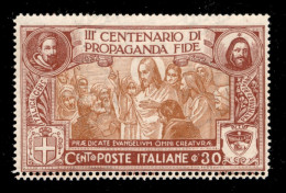 Regno - Vittorio Emanuele III - 1923 - 30 Cent Propaganda Fide (132l) - Doppia Dentellatura In Basso - Gomma Integra - Other & Unclassified