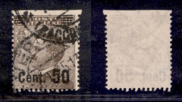 Regno - Vittorio Emanuele III - 1923/1927 - 50 Cent Su 40 Cent Michetti (139t) - Non Dentellato In Alto - Usato (400) - Autres & Non Classés