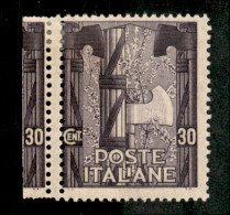 Regno - Vittorio Emanuele III - 1924 - Marcia Su Roma 30 Cent Con Doppia Dentellatura Verticale Da Un Lato (142f) Nuova  - Autres & Non Classés