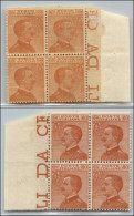 Regno - Vittorio Emanuele III - 1926 – 60 Cent Michetti (205f) Con Decalco – Quartina Bordo Foglio – Gomma Integra (300+ - Andere & Zonder Classificatie