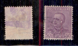 Regno - Vittorio Emanuele III - 1928 - 50 Cent Parmeggiani (225 Varietà) Usato - Decalco Spostato (parziale) Del 50 Cent - Autres & Non Classés