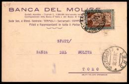 Regno - Vittorio Emanuele III - 30 Cent Dent. 11 (228) Isolato Su Cartolina  Da Campobasso Per Toro Del 27.11.28 - Autres & Non Classés
