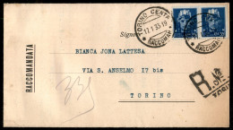 Regno - Vittorio Emanuele III - Stampato Raccomandato Affrancato Con Coppia Orizzontale Del 35 Cent Imperiale (250) Da T - Andere & Zonder Classificatie