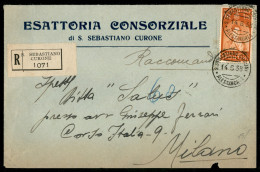 Regno - Vittorio Emanuele III - Raccomandata Con Spontini 1,75 Lire (433) Isolato Da S. Sebastiano Curone 14.6.38 A Mila - Autres & Non Classés