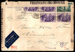 Regno - Vittorio Emanuele III - 25 Cent + Quattro 50 Cent Hitler E Mussolini (454/455) Su Lettera Via Aerea Da Trieste D - Other & Unclassified