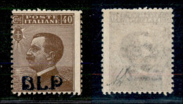Regno - B.L.P. - 1921 - 40 Cent Michetti (4Am) Senza Punto Dopo P - Gomma Integra - Diena (1.200) - Other & Unclassified