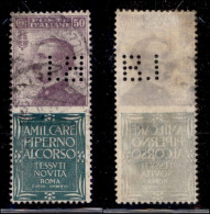 Regno - Pubblicitari - 1924 - Perfin B.I. - 50 Cent Piperno (13) Usato - Other & Unclassified