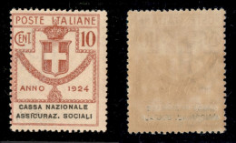 Regno - Parastatali - 1924 - 10 Cent Assicuraz. Sociali (25) - Gomma Integra (85) - Sonstige & Ohne Zuordnung