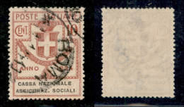 Regno - Parastatali - 1924 - 10 Cent Assicuraz. Sociali (25) Usato - Ottimamente Centrato - Sonstige & Ohne Zuordnung