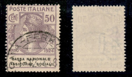 Regno - Parastatali - 1924 - 50 Cent Assicuraz. Sociali (28) Usato (220) - Other & Unclassified