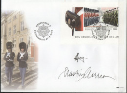 Martin Mörck. Denmark 2008. 350 Anniv Royal Bodyguard. Michel Bl.32 FDC. Signed. - FDC