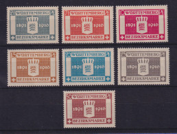 Württemberg 1916 Wappen Kpl. Satz 7 Werte Mi.-Nr. 123-129 Postfrisch ** - Postfris