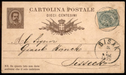 Regno - Interi - Cartolina Postale Da 10 Cent Umberto I (C5b) - 2 Esemplari Con 5 Cent Aggiuntivo Per Estero - Other & Unclassified