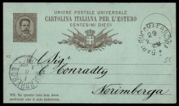 Regno - Interi - Cartolina Postale Per L'estero 10 Cent (C7A) Mill. 87 Da Bari Succ. Ferrovia 29.7.88 Per Norimberga - Other & Unclassified