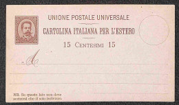 Regno - Interi - Lotto Di Due Cartoline Postali U.P.U. Estremo Raggio 15 Cent E 15 + 15 Cent (C9/10) Nuove - Altri & Non Classificati