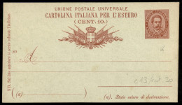 Regno - Interi - Cartolina Postale 10 Cent Mill. 89 Estero (C13) Nuova - Otros & Sin Clasificación