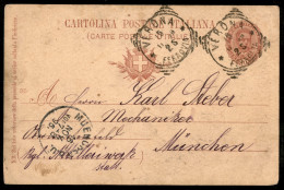 Regno - Interi - Cartolina Postale 10 Cent Effigie Ovale Mill. 96 (C25) Da Verona 16.11.96 Per Monaco Di Baviera - Altri & Non Classificati