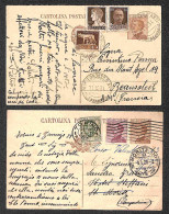 Regno - Interi - Due Cartoline Postali Michetti 30 Cent Con Affrancature Complementari Per L'estero (C61 E C68) - Andere & Zonder Classificatie